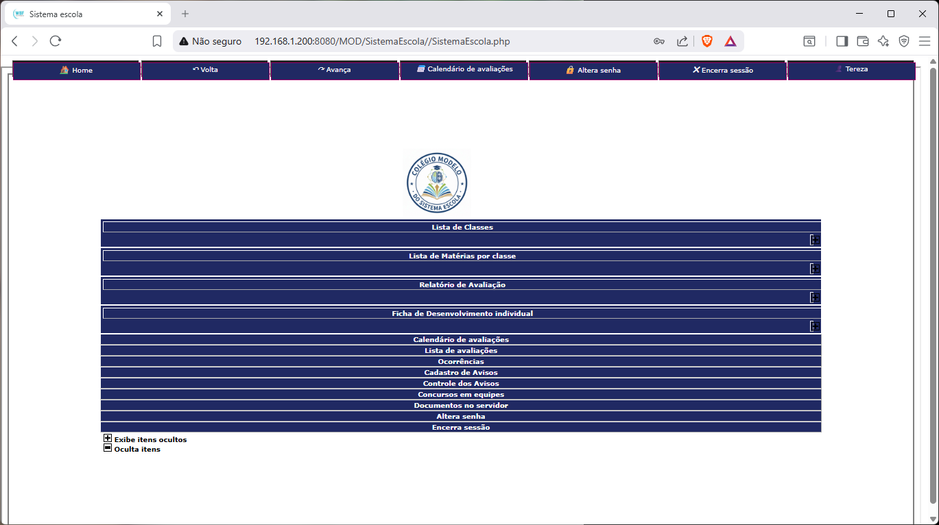 Portal WEB para Professores e Pessoal Administrativo