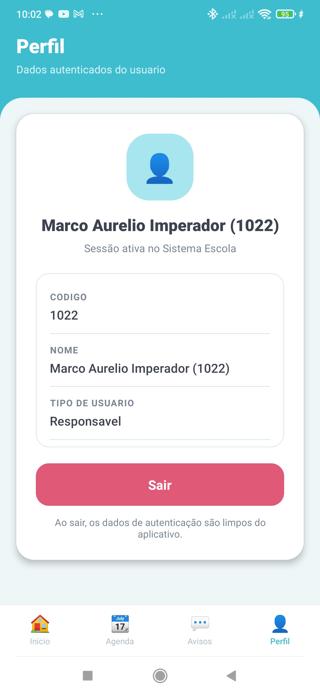 Perfil / Sessão Ativa — Android