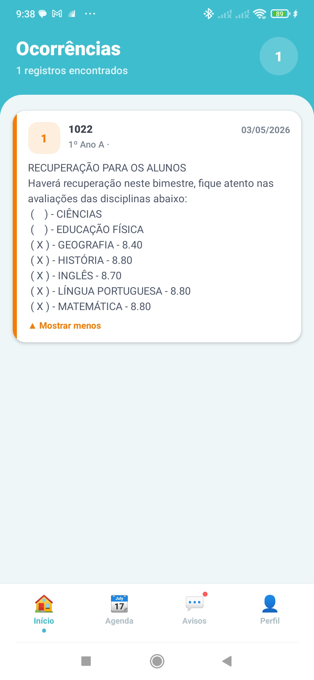 Ocorrências — Android