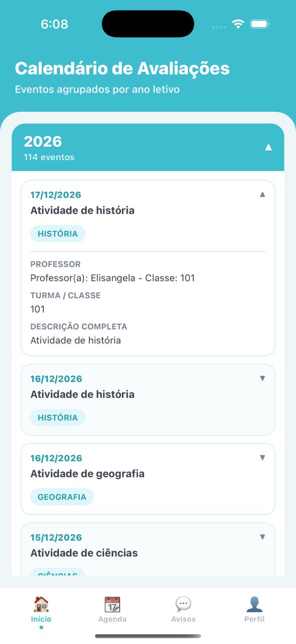 Calendário de Avaliações — iOS